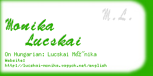 monika lucskai business card